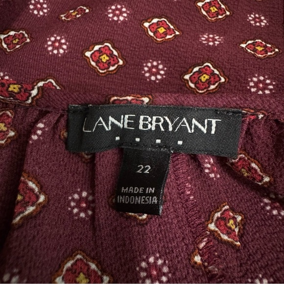 Lane Bryant Sleeveless Burgundy Popover Top - Picture 5 of 7